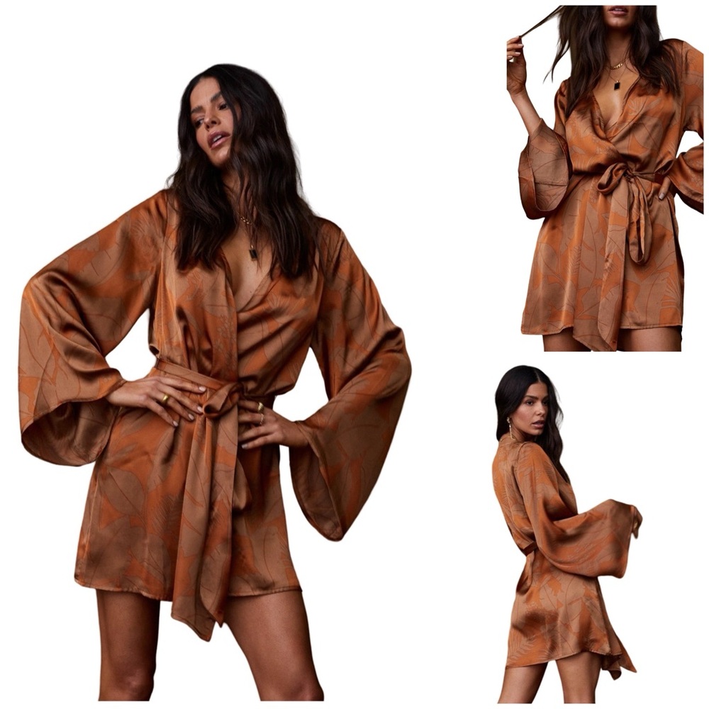 NWT 12th Tribe Rust Wrap Dress